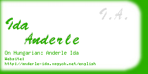 ida anderle business card